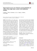 Improving the success rate of human corneal endothelial cell cultures from single donor corneas with stabilization medium