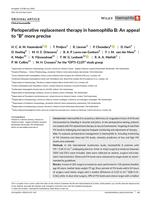 Perioperative replacement therapy in haemophilia B: An appeal to "B" more precise
