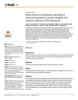 Determinants of selective reporting: A taxonomy based on content analysis of a random selection of the literature