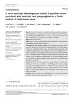 A novel succinate dehydrogenase subunit B germline variant associated with head and neck paraganglioma in a Dutch kindred: A family-based study