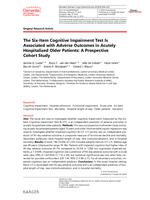 The Six-Item Cognitive Impairment Test Is Associated with Adverse Outcomes in Acutely Hospitalized Older Patients: A Prospective Cohort Study