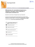 Effectiveness of a smartphone-based worry-reduction training for stress reduction: A randomized-controlled trial