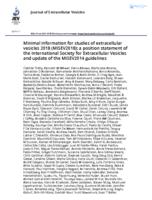 Minimal information for studies of extracellular vesicles 2018 (MISEV2018): a position statement of the International Society for Extracellular Vesicles and update of the MISEV2014 guidelines