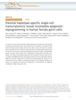Parental haplotype-specific single-cell transcriptomics reveal incomplete epigenetic reprogramming in human female germ cells