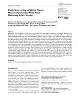 Early Shortening of Wrist Flexor Muscles Coincides With Poor Recovery After Stroke