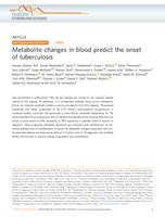 Metabolite changes in blood predict the onset of tuberculosis