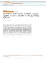 Multiethnic meta-analysis identifies ancestry-specific and cross-ancestry loci for pulmonary function