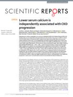 Lower serum calcium is independently associated with CKD progression