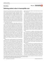 Defining patient value in haemophilia care