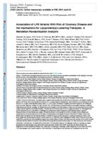 Association of LPA Variants With Risk of Coronary Disease and the Implications for Lipoprotein(a)-Lowering Therapies A Mendelian Randomization Analysis