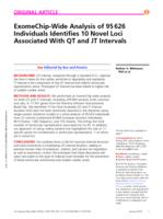 ExomeChip-Wide Analysis of 95 626 Individuals Identifies 10 Novel Loci Associated With QT and JT Intervals