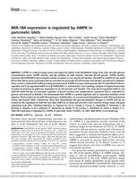 MiR-184 expression is regulated by AMPK in pancreatic islets