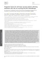 Prognostic factors for soft tissue sarcoma patients with lung metastases only who are receiving first-line chemotherapy An exploratory, retrospective analysis of the European Organization for Research and Treatment of Cancer-Soft Tissue and Bone Sarcoma G