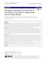 Therapeutic potential of stromal cells of non-renal or renal origin in experimental chronic kidney disease