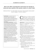 Short-term effect of preoperative intravenous iron therapy in colorectal cancer patients with anemia: results of a cohort study