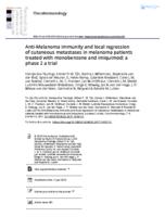 Anti-Melanoma immunity and local regression of cutaneous metastases in melanoma patients treated with monobenzone and imiquimod; a phase 2 a trial