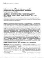 Relaxin receptor deficiency promotes vascular inflammation and impairs outward remodeling in arteriovenous fistulas