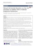 Manual mid-stromal dissection as a low risk procedure to stabilize mild to moderate progressive keratoconus