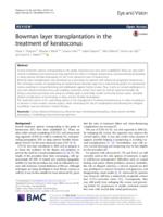 Bowman layer transplantation in the treatment of keratoconus