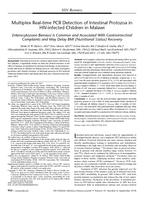 Multiplex Real-time PCR Detection of Intestinal Protozoa in HIV-infected Children in Malawi: Enterocytozoon Bieneusi Is Common and Associated With Gastrointestinal Complaints and May Delay BMI (Nutritional Status) Recovery