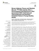 Brown Adipose Tissue and Skeletal Muscle F-18-FDG Activity After a Personalized Cold Exposure Is Not Associated With Cold-Induced Thermogenesis and Nutrient Oxidation Rates in Young Healthy Adults