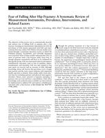 Fear of Falling After Hip Fracture: A Systematic Review of Measurement Instruments, Prevalence, Interventions, and Related Factors