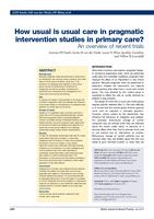 How usual is usual care in pragmatic intervention studies in primary care? An overview of recent trials