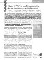 Effect of CYP2C9 polymorphisms on prescribed dose and time-to-stable dose of sulfonylureas in primary care patients with Type 2 diabetes mellitus