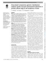 Array-based comparative genomic hybridisation analysis reveals recurrent chromosomal alterations in primary diffuse large B cell lymphoma of bone
