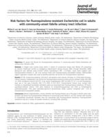 Risk factors for fluoroquinolone-resistant Escherichia coli in adults with community-onset febrile urinary tract infection