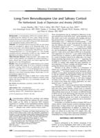 Long-term benzodiazepine use and salivary cortisol: the Netherlands Study of Depression and Anxiety (NESDA)