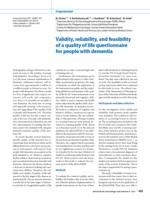 Validity, reliability, and feasibility of a quality of life questionnaire for people with dementia