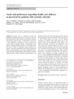 Needs and preferences regarding health care delivery as perceived by patients with systemic sclerosis