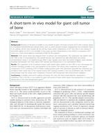 A short-term in vivo model for giant cell tumor of bone