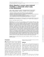 Ethnic disparity in severe acute maternal morbidity: a nationwide cohort study in the Netherlands