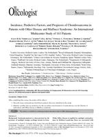 Incidence, predictive factors, and prognosis of chondrosarcoma in patients with ollier disease and maffucci syndrome: an international multicenter study of 161 patients