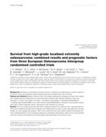 Survival from high-grade localised extremity osteosarcoma: combined results and prognostic factors from three European Osteosarcoma Intergroup randomised controlled trials