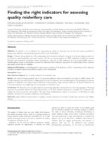 Finding the right indicators for assessing quality midwifery care