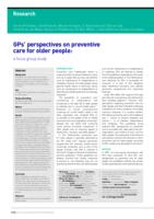 GPs' perspectives on preventive care for older people: a focus group study