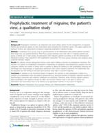 Prophylactic treatment of migraine; the patient's view, a qualitative study