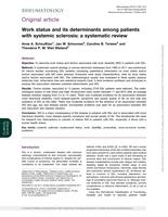 Work status and its determinants among patients with systemic sclerosis: a systematic review