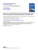 Response to an unsolicited intervention offer to persons aged >= 75 years after screening positive for depressive symptoms: a qualitative study