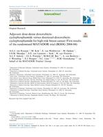 Adjuvant dose-dense doxorubicin-cyclophosphamide versus docetaxel-doxorubicin-cyclophosphamide for high-risk breast cancer: First results of the randomised MATADOR trial (BOOG 2004-04)