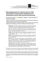 Educating parents to improve parent–child interactions: fostering the development of attentional control and executive functioning