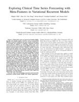 Exploring clinical time series forecasting with meta-features in variational recurrent models