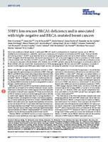 53BP1 loss rescues BRCA1 deficiency and is associated with triple-negative and BRCA-mutated breast cancers