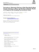 Correction to: Tobramycin clearance is best described by renal function estimates in obese and nonobese Individuals: results of a prospective rich sampling pharmacokinetic study