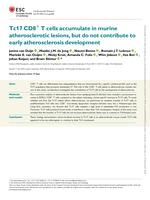 Tc17 CD8+ T-cells accumulate in murine atherosclerotic lesions, but do not contribute to early atherosclerosis development