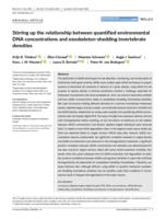 Stirring up the relationship between quantified environmental DNA concentrations and exoskeleton‐shedding invertebrate densities