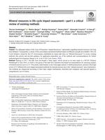 Mineral resources in life cycle impact assessment—part I: a critical review of existing methods